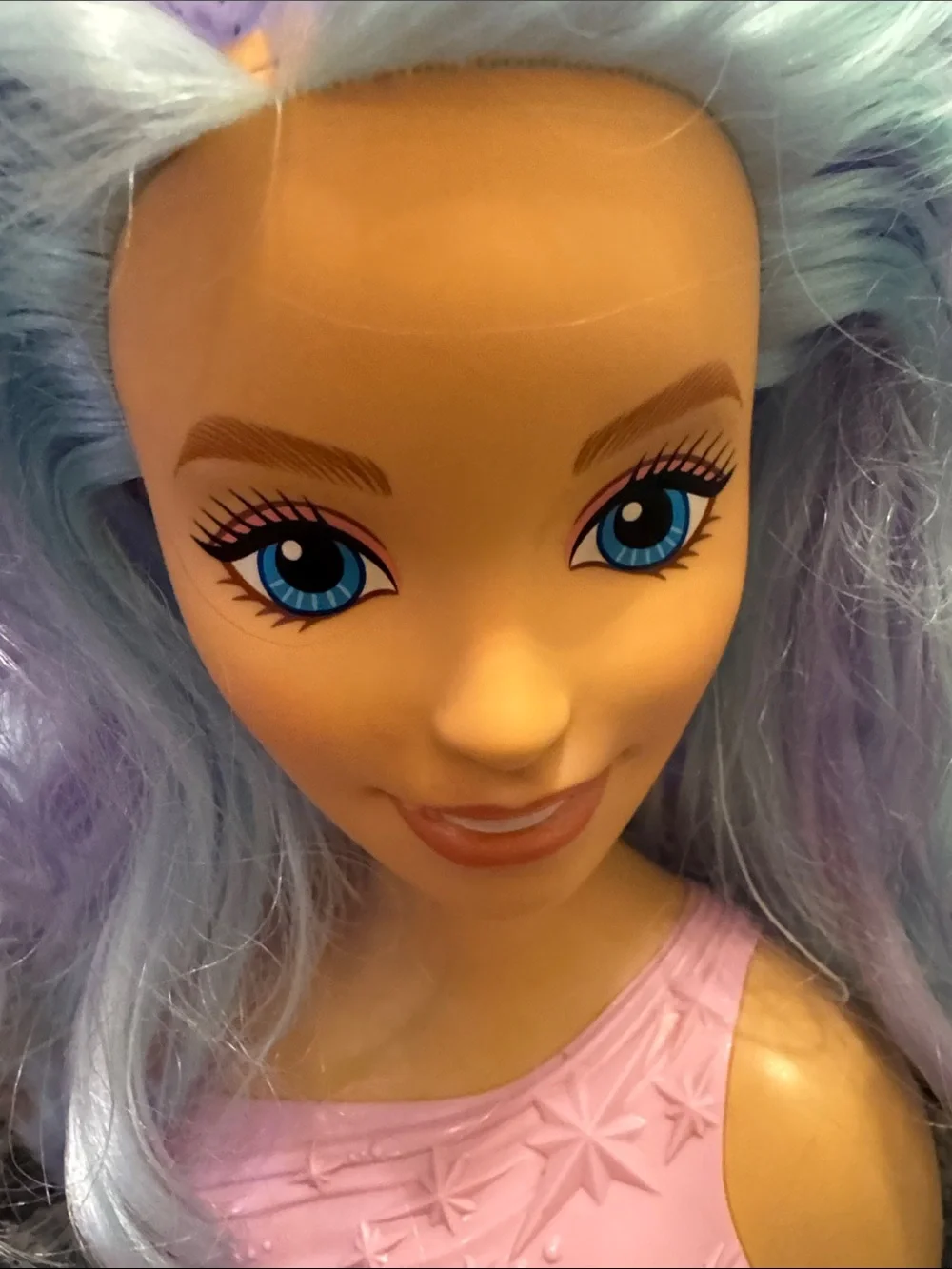 Hair Styling Practice Head for Kids - Rainbow Purple Blonde